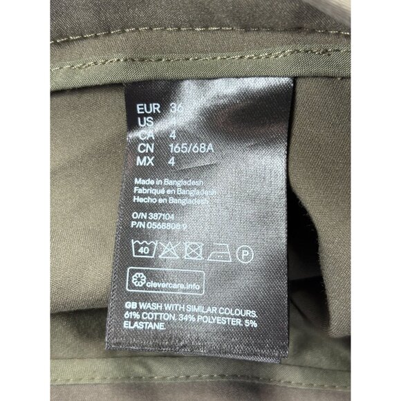 H&M Womens Olive Green Trousers Size 4 - Picture 10 of 11